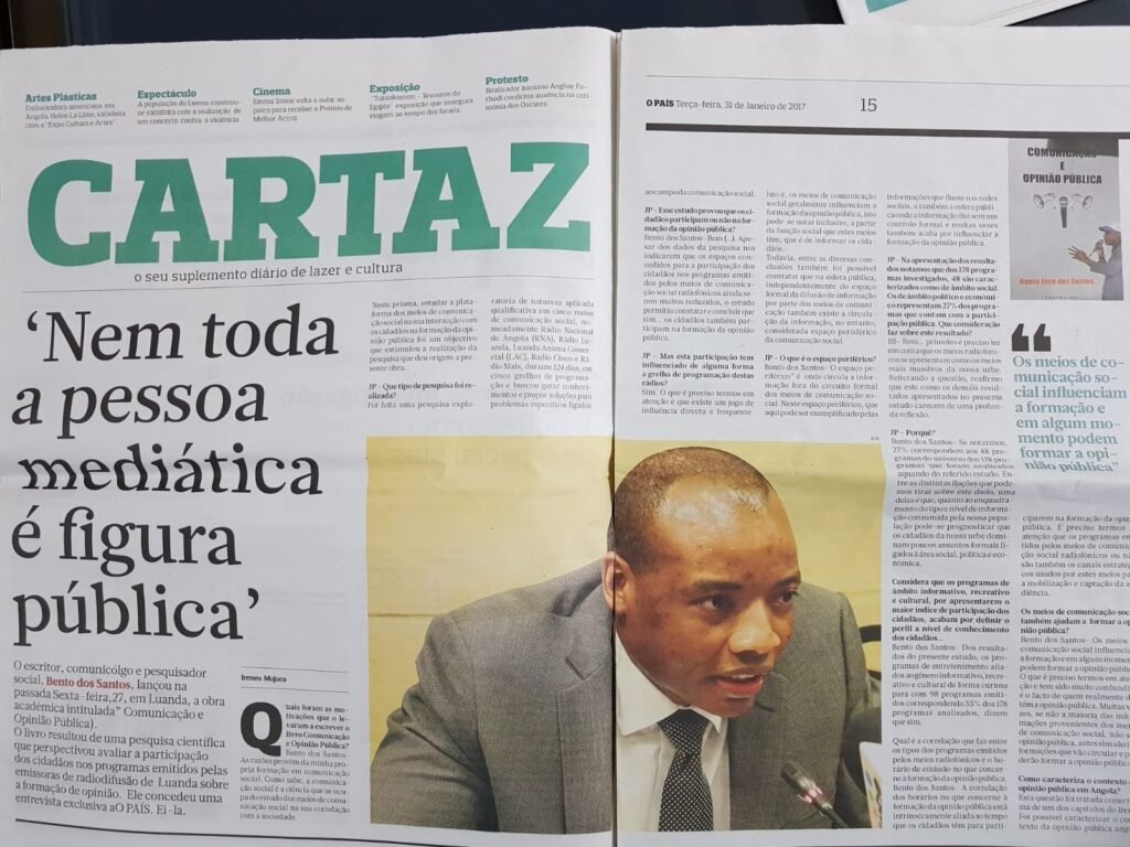 Bento dos Santos na imprensa angolana